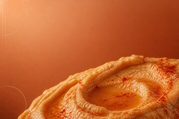 Fototapeta premium Healthy Chickpea Hummus with Paprika Swirl and Olive Oil