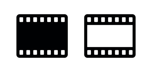 Fototapeta premium Film strip icon, movie, video, and cinematic content symbol. Represents entertainment, media production, and visual arts.
