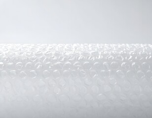Fototapeta premium Close-up of clear bubble wrap packaging material with air filled plastic bubbles