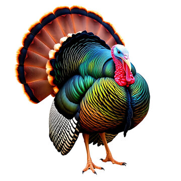 
Colorful turkey on a white background