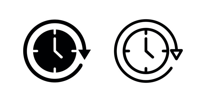 Clock with circular arrow icon representing history, refresh, time travel, past events, or undo action