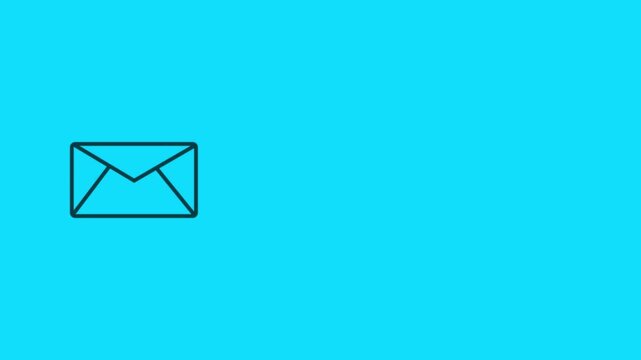 Animated envelope mail icon representing email messaging communication newsletter notification and digital correspondence concept.
