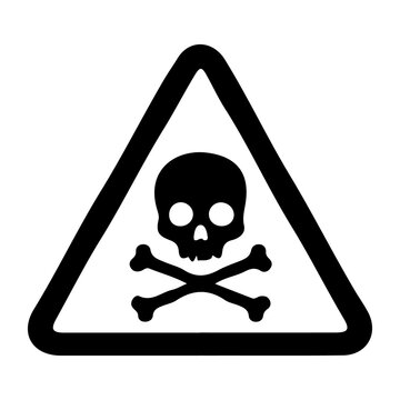 Toxic Hazard Sign in Triangle Silhouette Icon