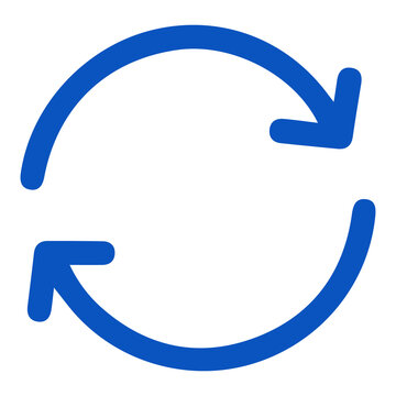 Blue refresh sync arrows icon vector illustration