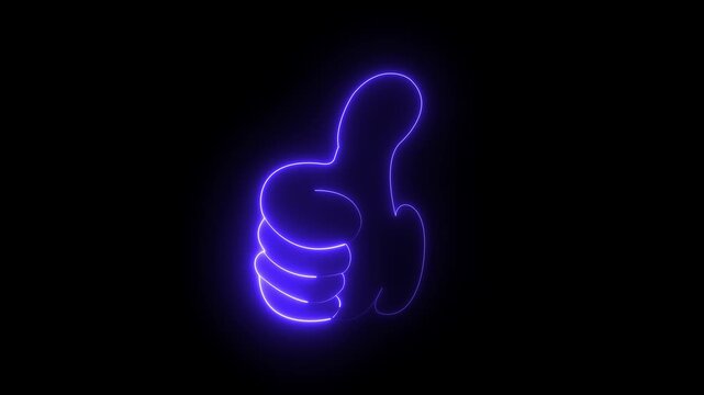 Animated neon line like Button animation. abstract social media like button Motion graphics ,neon line like Button animation. abstract social media like button on black background.