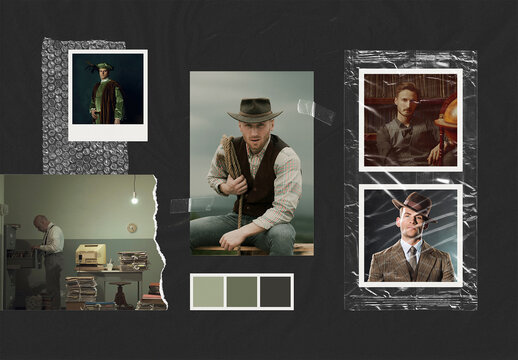 Photos Collage Moodboard Mockup