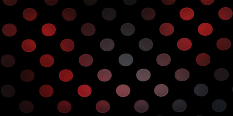 Abstract red polka dot pattern on black background for minimalist graphic design projects. © Mdmohidulislam