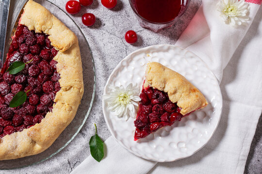 Rustic Cherry Galette with Fresh Cherries and Homemade Cherry Compote