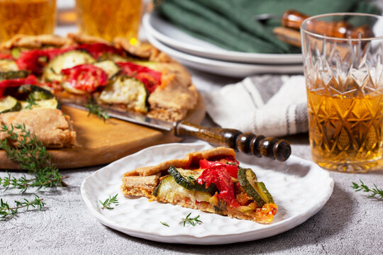Whole Wheat Vegetable Galette with Zucchini, Tomatoes and Wine