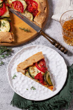 Whole Wheat Vegetable Galette with Zucchini, Tomatoes and Wine