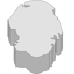 3D map dimension - continent Asia country Qatar © badrpost