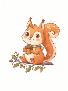 squirrel with acorn