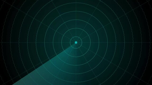Abstract radar screen digital interface. Futuristic radar screen interface with cyan digital grid and scanning beam. Radar screen showing scan results, Motion graphics of radar concept
