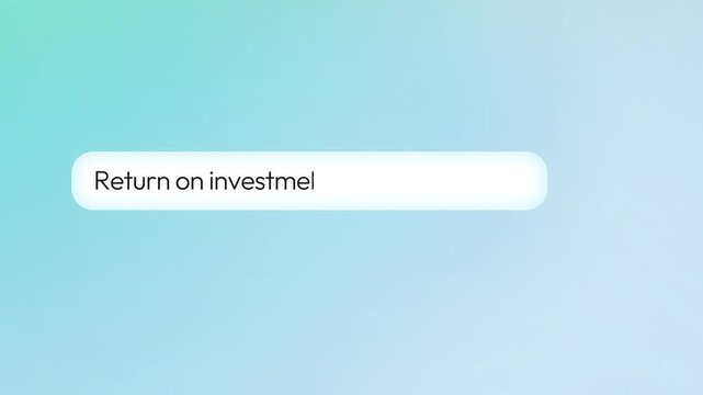 Search bar concept highlighting return on investment strategy for business growth and financial success. 4k animation for marketing videos.