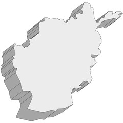 3D map dimension - continent Asia country Afghanistan © badrpost