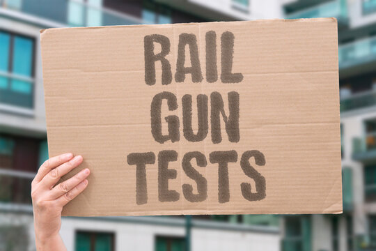 "Rail Gun Tests" Directed energy weapons are undergoing development trials. WEAPON. ENERGY. TRIAL. DEVELOPMENT. TEST.