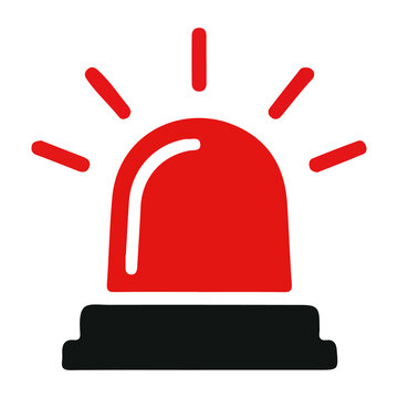 Red emergency siren light icon vector illustration