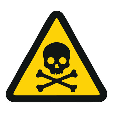 Skull and crossbones warning sign icon vector illustration