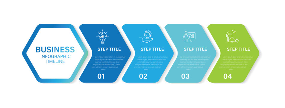Infographic arrow process with 4 steps with icons. Presentation business infographic template vector.
