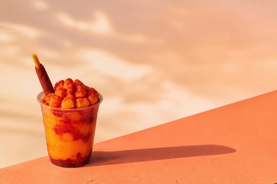 Sweet and Spicy Mango Chamoy Cup with Fresh Fruit Dessert Styling