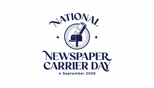 National newspaper carrier day typography with mailbox and newspaper