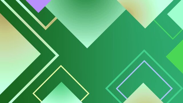 Abstract geometric background with overlapping gradient squares and diamonds animation