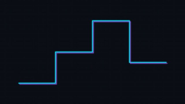 Abstract neon glowing lines drawing a digital path