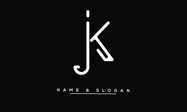 JK, KJ Abstract Letters Logo Monogram