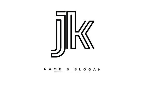 JK, KJ Abstract Letters Logo Monogram