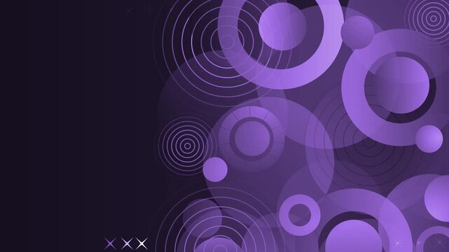 Abstract circle pattern on a dark background with copy space and a modern geometric look animation