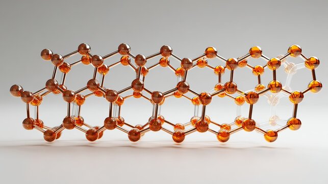 Orange reflective nanotube structure isolated on white background