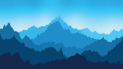 Mountain landscape background. Layered forest silhouette. Vector illustration for nature themes, travel posters, website banners, presentations and scenic design. © ALESSIA
