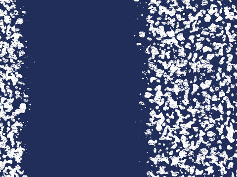 Abstract navy blue background with white paint splatter borders