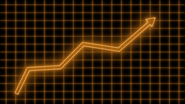 Glowing zigzag arrow showing upward trend animation