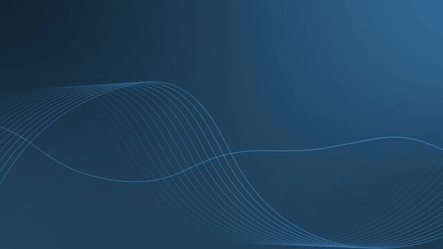 Minimal wave lines background animation, Smooth abstract background with flowing curved lines creating wave patterns across the frame
