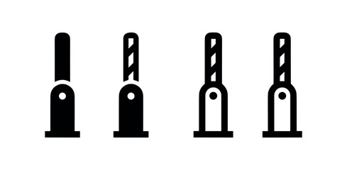 Automatic parking barrier gate icon set. Security boom gate symbol for entry control. © liubomir118809
