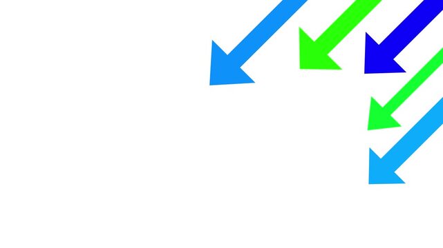Colorful Diagonal Downward Arrow Collection Icon Set Representing Business Decline, Market Loss, Financial Downtrend Data Negative Growth, Sales Decrease and Performance Reduction on White Background