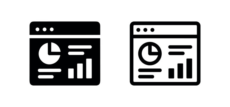 Web Analytics Dashboard Icon - Online Data Report and Statistics Symbol