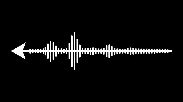 Animated White Audio Waveform Sound Visualizer on Black Background Loop