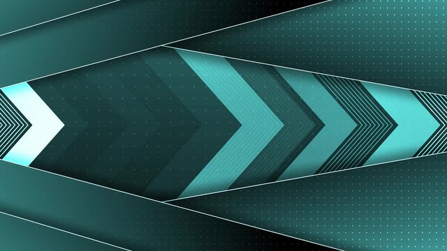 Abstract geometric background with layered chevron arrows diagonal bands and dotted texture for modern design projects animation