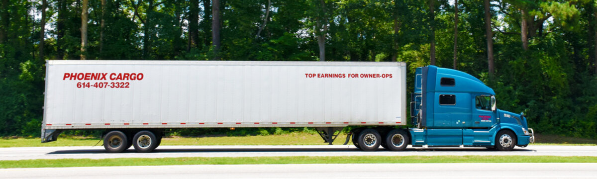 Phoenix Cargo company truck, Interstate 95, North Carolina, USA