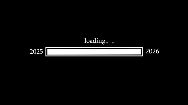 2025 to 2026 Modern Technology Loading Bar Animation with Continuous Progress Effect