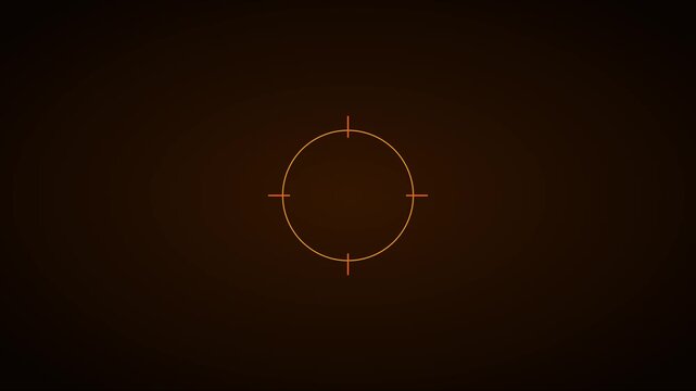 Digital target reticle overlay with pulsing hud animation for military and gaming interface 4k