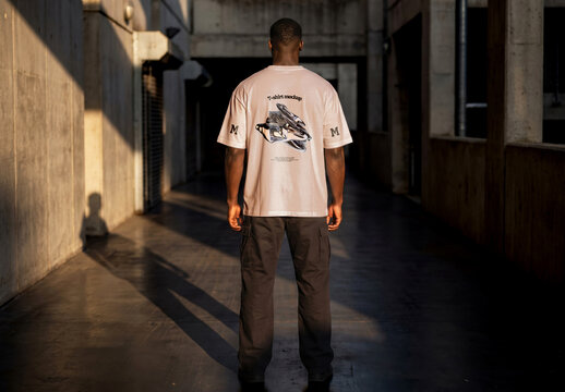 T Shirt Back Print Street Mockup