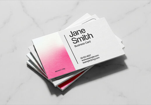 Stacked Business Cards Mockup