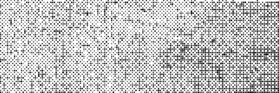 Bitmap gradation background with a pixel pattern gradient. 8-bit retro style glitch effect. Texture with halftone grain.