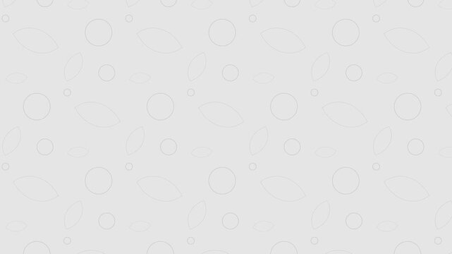 Seamless looped minimalist abstract background featuring animated leaf and circle shapes. Subtle, looping animation for elegant presentations, clean backdrops, and modern design projects