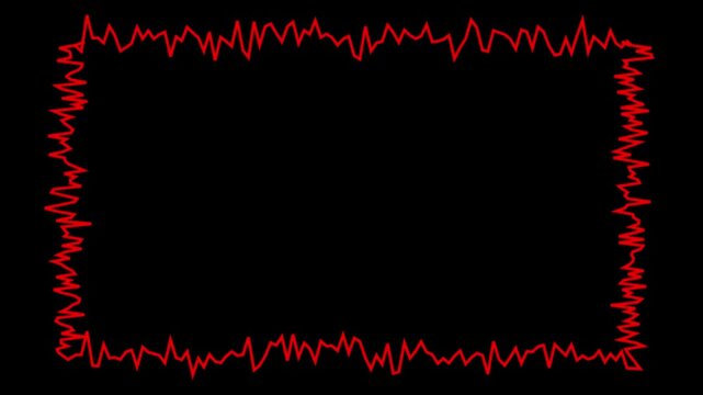 Abstract Red Zigzag Line Border Loop Video for Background