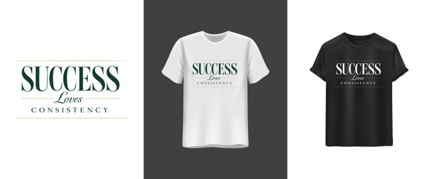 Success Is My Caffeine typography t-shirt design. Motivational quote tee for hustle and business apparel.