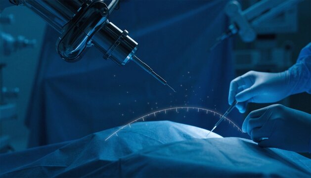 Surgical Robot Assisting Doctor with Incision Guide Hologram